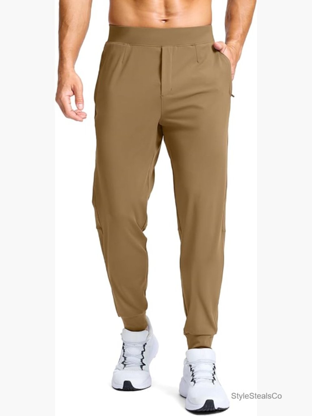 Men's Golf Joggers with Zipper Pockets Stretch Slim Fit Sweatpants